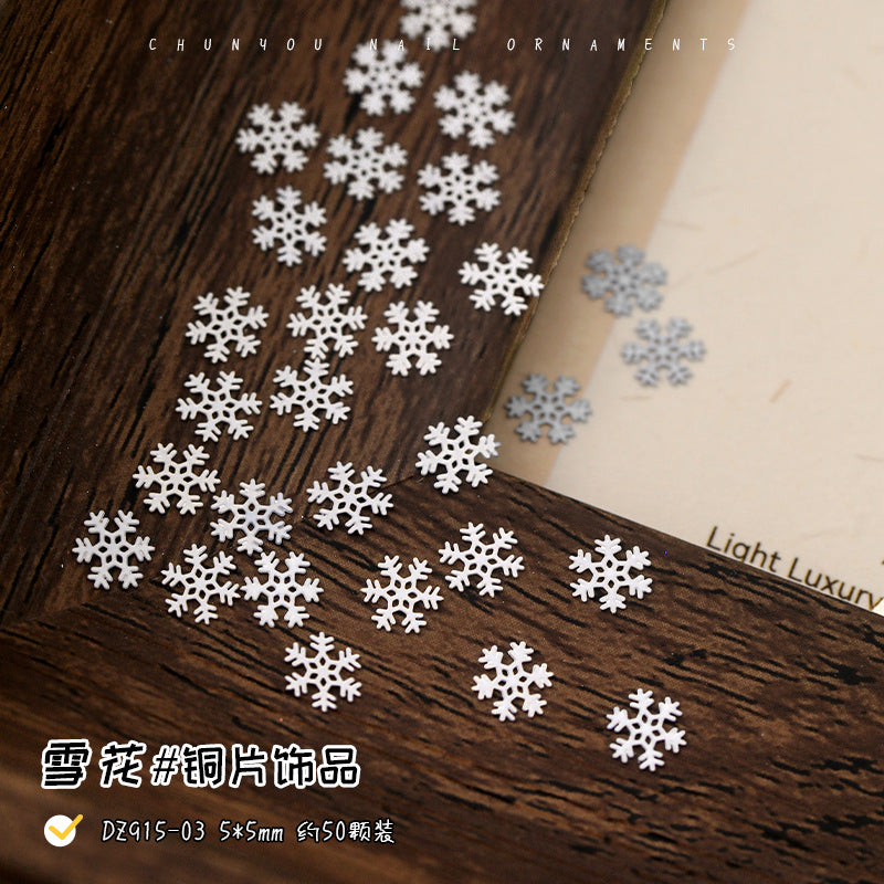 Wholesale Little Ultra-thin Snowflake Copper Flash Snowflake Art Nail
